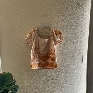 Madewell Embroidered Lace-up Back Top